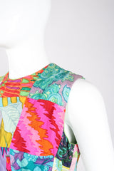 Recess Los Angeles Vintage Silk Patchwork Belted Dress