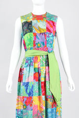 Recess Los Angeles Vintage Silk Patchwork Belted Dress