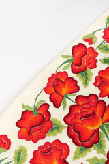 Recess Los Angeles Vintage Embroidered Roses Triangle Silk Piano Shawl