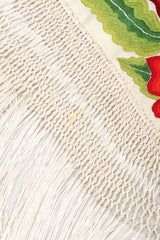 Recess Los Angeles Vintage Embroidered Roses Triangle Silk Piano Shawl