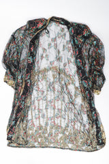 Recess Los Angeles Ramana Vintage Indian Sheer Lamé Embellished Sequined Duster Jacket Robe Kimono