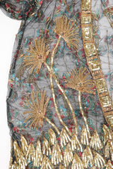 Recess Los Angeles Ramana Vintage Indian Sheer Lamé Embellished Sequined Duster Jacket Robe Kimono