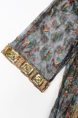 Recess Los Angeles Ramana Vintage Indian Sheer Lamé Embellished Sequined Duster Jacket Robe Kimono