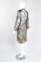 Recess Los Angeles Ramana Vintage Indian Sheer Lamé Embellished Sequined Duster Jacket Robe Kimono