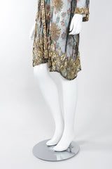 Recess Los Angeles Ramana Vintage Indian Sheer Lamé Embellished Sequined Duster Jacket Robe Kimono