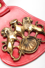 Recess Los Angeles Vintage Calderon Red Leather Lion Crest Fob Belt