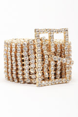 Recess Los Angeles Vintage Crystal Rhinestone Straight Frame Buckle Belt