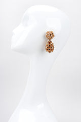 Recess Los Angeles Vintage Unsigned Crystal Golden Egg Drop Earrings