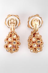 Recess Los Angeles Vintage Unsigned Crystal Golden Egg Drop Earrings