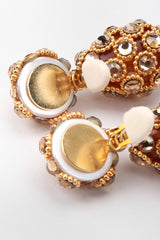 Recess Los Angeles Vintage Unsigned Crystal Golden Egg Drop Earrings