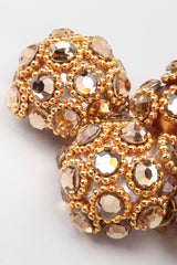 Recess Los Angeles Vintage Unsigned Crystal Golden Egg Drop Earrings