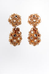 Recess Los Angeles Vintage Unsigned Crystal Golden Egg Drop Earrings