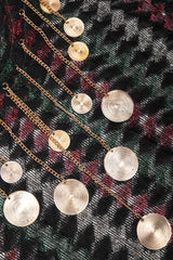 Recess Los Angeles Vintage Metallic Lamé Medallion Caftan Poncho Tunic