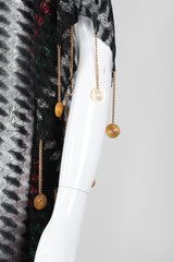 Recess Los Angeles Vintage Metallic Lamé Medallion Caftan Poncho Tunic