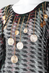 Recess Los Angeles Vintage Metallic Lamé Medallion Caftan Poncho Tunic