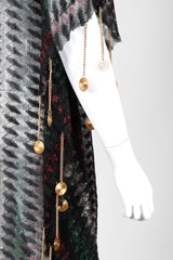 Recess Los Angeles Vintage Metallic Lamé Medallion Caftan Poncho Tunic