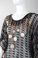 Recess Los Angeles Vintage Metallic Lamé Medallion Gucci Caftan Poncho Tunic