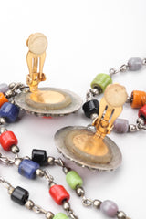 Recess Los Angeles Vintage Artisan XL Extreme Beaded Clay Fringe Shoulder Duster Drop Earring