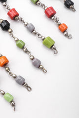 Recess Los Angeles Vintage Artisan XL Extreme Beaded Clay Fringe Shoulder Duster Drop Earring