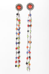 Recess Los Angeles Vintage Artisan XL Extreme Beaded Clay Fringe Shoulder Duster Drop Earring