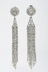 Recess Los Angeles Vintage Crystal Metal Ribbon Shoulder Duster Drop Earrings