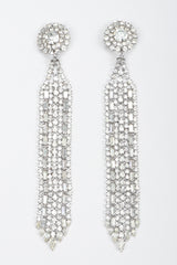 Recess Los Angeles Vintage Crystal Metal Ribbon Shoulder Duster Drop Earrings