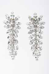 Recess Los Angeles Vintage Crystal Rhinestone Flower Feather Earring