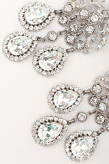 Recess Los Angeles Designer Consignment Resale Vintage Silver Crystal Teardrop Chandelier Earrings