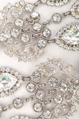 Recess Los Angeles Designer Consignment Resale Vintage Silver Crystal Teardrop Chandelier Earrings