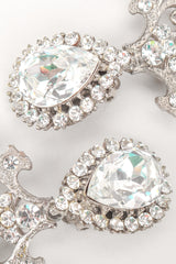 Recess Los Angeles Designer Consignment Resale Vintage Silver Crystal Teardrop Chandelier Earrings