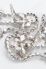 Vintage SIlver Crystal Circle Fringe Earring clip back