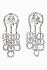 Vintage SIlver Crystal Circle Fringe Earrings at Recess Los Angeles