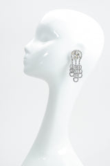 Vintage Crystal Circle Fringe Earrings on Mannequin at Recess Los Angeles