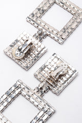 Recess Los Angeles Vintage No Label Red Rhinestone Square Earrings