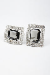 Recess Los Angeles Vintage Old Hollywood Smoky Quartz Crystal Earrings