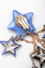 Recess Los Angeles Vintage Unsigned Milky Way Star Chandelier Clip Earrings