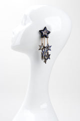 Recess Los Angeles Vintage Unsigned Milky Way Star Chandelier Clip Earrings