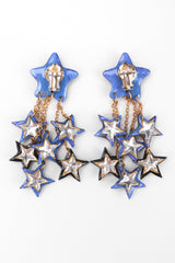 Recess Los Angeles Vintage Unsigned Milky Way Star Chandelier Clip Earrings