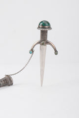 Recess Los Angeles Vintage Unsigned Sterling Silver Mexico Swashbuckling Sword Pin Brooch