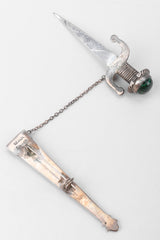 Recess Los Angeles Vintage Unsigned Mexico Sterling Silver Swashbuckling Sword Pin Brooch II