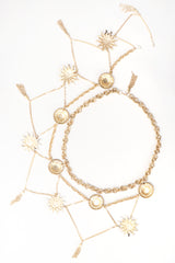 Recess Designer Consignment Vintage Celestial Tiered Waist Chain Belt Skirt