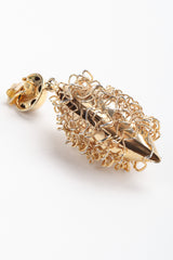 Recess Los Angeles Vintage Gold Wire Wrap Shell Drop Earrings