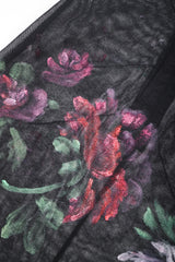 Recess Designer Consignment Vintage Goth 90s Sheer Floral Painted Mesh Dress Los Angeles resale