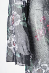 Recess Designer Consignment Vintage Goth 90s Sheer Floral Painted Mesh Dress Los Angeles resale