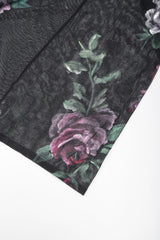 Recess Designer Consignment Vintage Goth 90s Sheer Floral Painted Mesh Dress Los Angeles resale