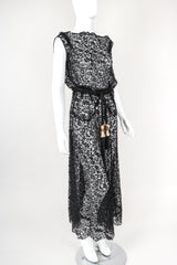 Recess Designer Consignment Vintage Sheer Embroidery Lace Over Dress Los Angeles Resale
