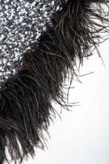 Recess Designer Consignment Vintage Sheer Sequin Ostrich Feather Batwing Jacket Los Angeles Resale