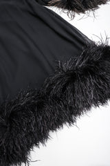 Recess Los Angeles Designer Consignment Vintage Ostrich Feather Silk Trapeze Swing Dress