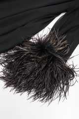 Recess Los Angeles Designer Consignment Vintage Ostrich Feather Silk Trapeze Swing Dress