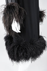 Recess Los Angeles Designer Consignment Vintage Ostrich Feather Silk Trapeze Swing Dress
